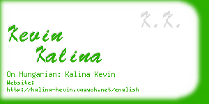 kevin kalina business card